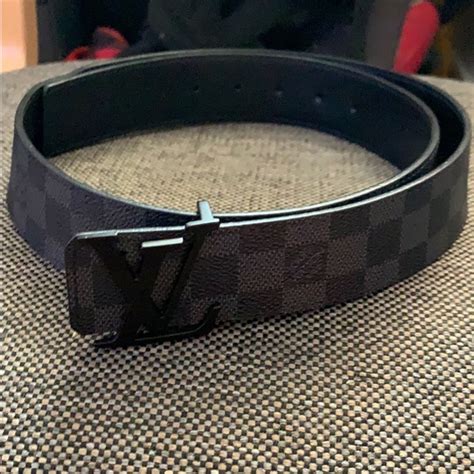 black checkered louis vuitton belt.